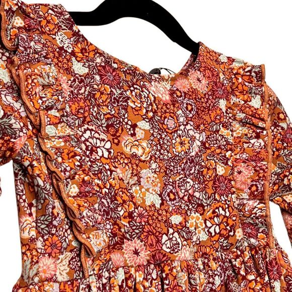 NWT! Molo Girls Pink Cotton Floral Long Sleeve Dress Size 18M - Picture 3 of 5